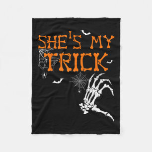 Dit is mijn truc hier is mijn traktatie Halloween  Fleece Deken