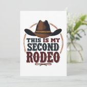 Dit is mijn tweede Rodeo Cowboy West Pet Bedankkaart (Staand voorkant)