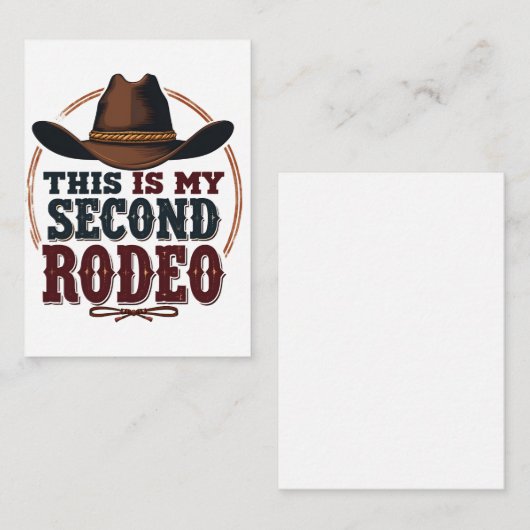 Dit is mijn tweede Rodeo Cowboy West Pet Notitiekaartje (Voorkant / Achterkant)