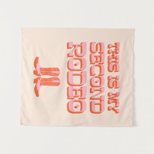 Dit is mijn tweede Rodeo (+ cowboylaarzen) Wandkleed (Voorkant (horizontaal))