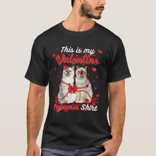 Dit is mijn Valentijn Pajama Birman Cat T-shirt