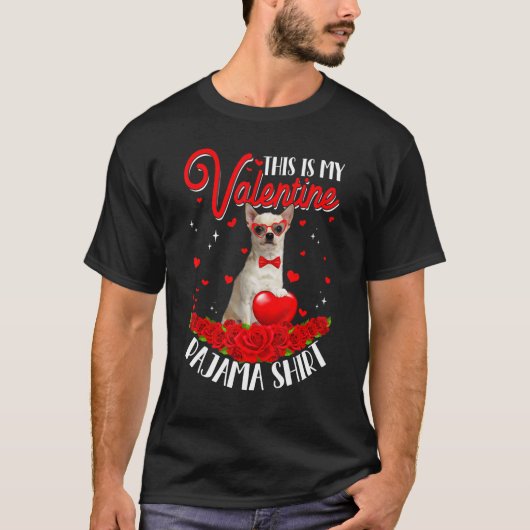 Dit is mijn Valentijn Pajama Chihuahua Dog Hea T-shirt (Voorkant)