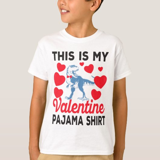 Dit is mijn Valentijn Pajama Shirt Dinosaur Lover (Voorkant)