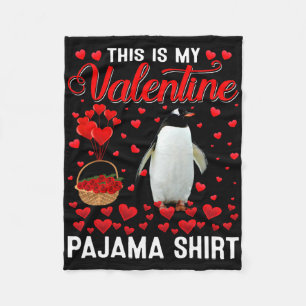 Dit Is Mijn Valentijn T-shirt Pinguïn Rode Hart An Fleece Deken