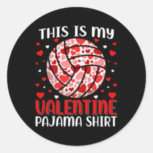 Dit is mijn Valentijn Volleyball Pajama Cute Valen Ronde Sticker