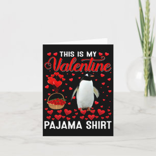 Dit Is Mijn Valentijns T-shirt Pinguïn Rode Hart A Kaart