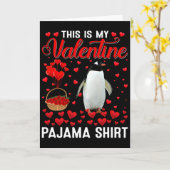 Dit Is Mijn Valentijnsshirt Pinguïn Rode Hart Anim Kaart (Gele Bloem)