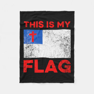 Dit Is Mijn Vlag - Christelijk Jezus Kruis Premium Fleece Deken