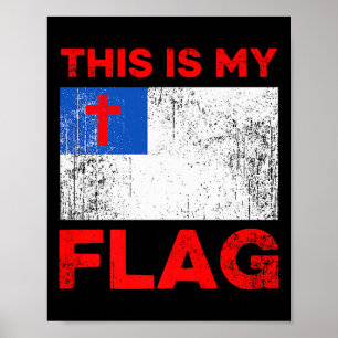 Dit Is Mijn Vlag - Christelijk Jezus Kruis Premium Poster