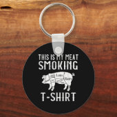 Dit is mijn vlees roken grappige bbq roker grill p sleutelhanger (Voorkant)