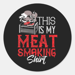 Dit is mijn vleesrookerij Shirt Funny BBQ Grilling Ronde Sticker