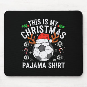 Dit Is Mijn Voetbal Kerstmis Pyjama Shirt Sporten Muismat