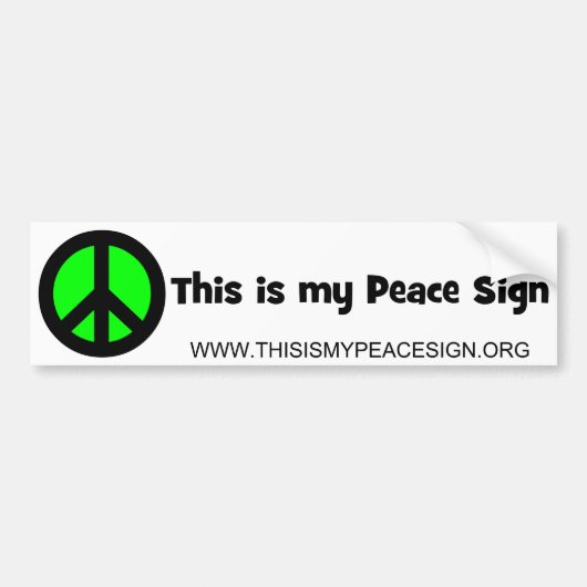 Dit Is Mijn Vredesteken Bumpersticker (Voorkant)