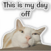 Dit is Mijn Vrije Dag Grappige Lieve Kat Sticker (Voorkant)