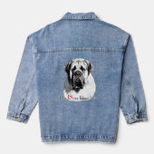 Dit is mijn vrolijke gezicht denim jas jacket (Achterkant)
