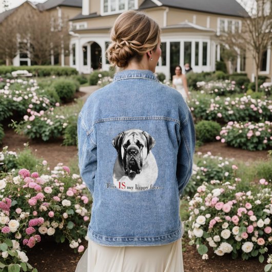 Dit is mijn vrolijke gezicht denim jas jacket (Huwelijk Achterkant)