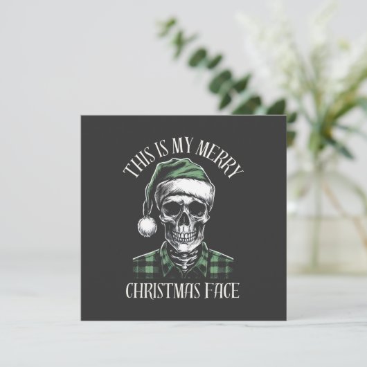 Dit is mijn vrolijke kerstgezicht feestdagenkaart (Staand voorkant)