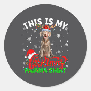 Dit Is Mijn Weimaraner Hond Lelijke Kerst Pyjama S Ronde Sticker