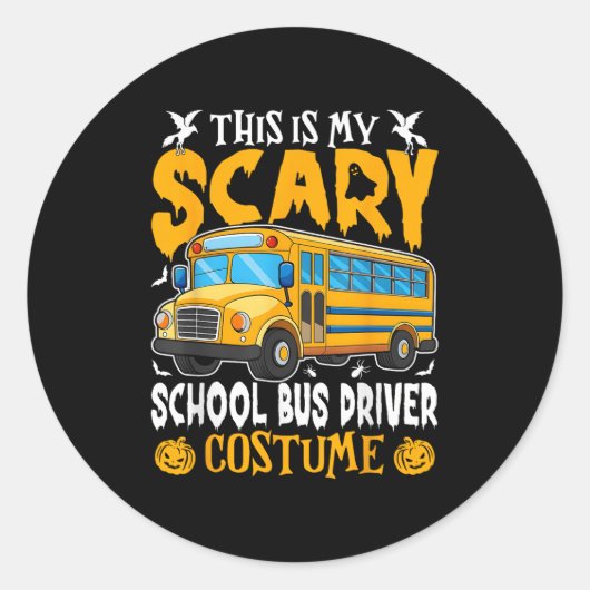Dit Is Mijn Y Schoolbuschauffeur Grappige Kostuum Ronde Sticker (Voorkant)
