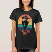 Dit is mijn Zen Retro Sunset Motorcycle Adventure T-shirt (Voorkant)