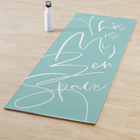Dit is mijn Zen Space Stylish Script Turquoise Yogamat (In situ)