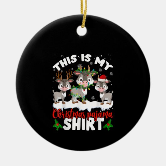 Dit is m'n kerstcadeaubon met kerstpajama keramisch ornament (Voorkant)