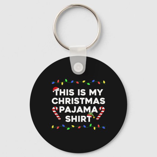 Dit is m'n kerstPajama lights Funny Holiday F Sleutelhanger (Voorkant)