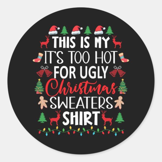 Dit is m'n te warme kerstkeuken. ronde sticker (Voorkant)