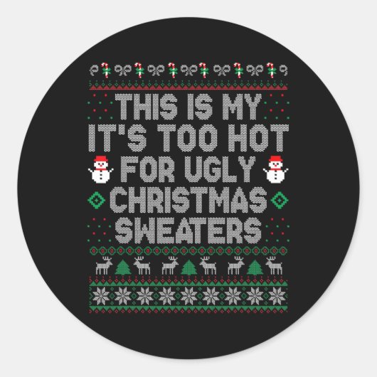 Dit is m'n te warme kerstkeuken. ronde sticker (Voorkant)