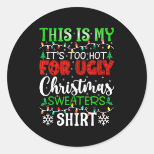 Dit is m'n te warme kerstkeuken. ronde sticker