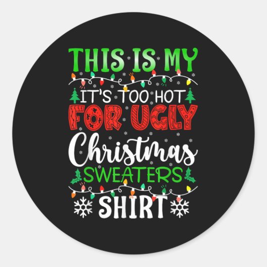 Dit is m'n te warme kerstkeuken. ronde sticker (Voorkant)