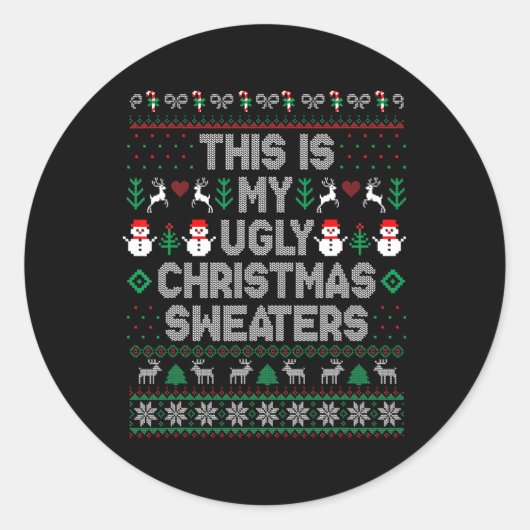 Dit is m'n te warme kerstkeuken. ronde sticker (Voorkant)