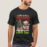 Dit is My Christmas Pajama Shirt Sloth Santa Hat<br><div class="desc">Dit is mijn kerstpyjama Shirt luiaard kerstmuts kerstboom</div>