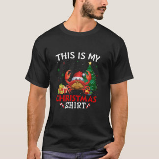 Dit is My Crab Santa Hat Christmas Panama T-shirt