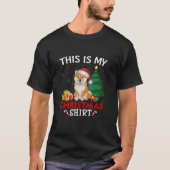 Dit is My Shiba Inu Dog Santa Hat Christmas Pajam T-shirt (Voorkant)