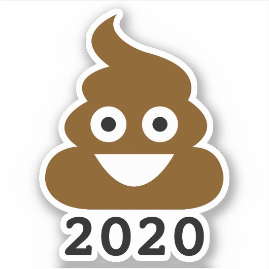 Dit is naar een beter volgend jaar | PooJaar 2020 Sticker (Voorkant)