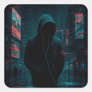 Dit is niet de originele versie - Glitchcore Art Vierkante Sticker