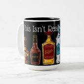 Dit is niet echt koffie tweekleurige koffiemok (Voorkant links)