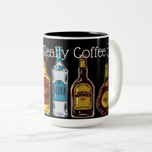 Dit is niet echt koffie tweekleurige koffiemok (Voorkant rechts)