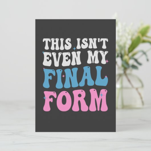 Dit is niet eens mijn Eindvormige Funny Transgende Kaart (Staand voorkant)