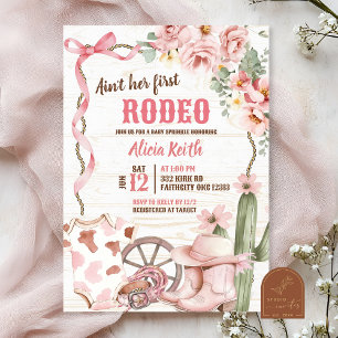 Dit Is Niet Haar Eerste Rodeo Baby Sprinkle Uitnod Kaart