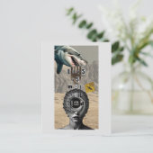 Dit is niet het einde Shark Surreal Mixed Collage Briefkaart (Staand voorkant)