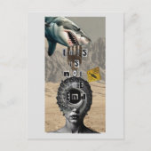 Dit is niet het einde Shark Surreal Mixed Collage Briefkaart (Voorkant)