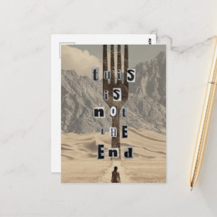 Dit is niet het einde Vork Woestijn Surrealisme Co Briefkaart