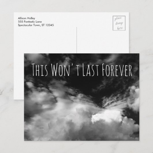 "Dit is niet het laatste ooit" zwarte en witte wol Briefkaart (Voorkant / Achterkant)