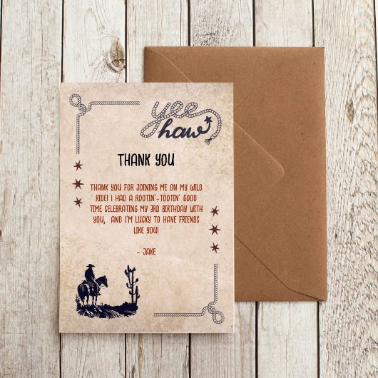 Dit is niet mijn eerste Rodeo-bedankkaart Bedankkaart