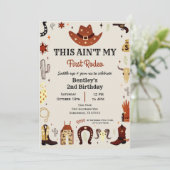 Dit is niet mijn eerste Rodeo Boy uitnodiging (Staand voorkant)