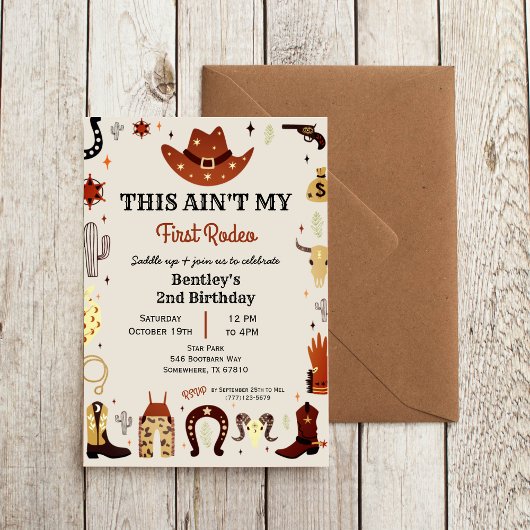 Dit is niet mijn eerste Rodeo Boy uitnodiging