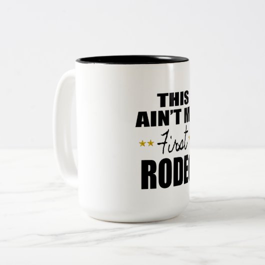 dit is niet mijn eerste rodeo coole grappige mug d tweekleurige koffiemok (Voorkant links)