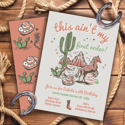 Dit is niet mijn eerste Rodeo Cowb Birthday Kaart